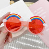 Gafas redondas con arcoiris rosadas