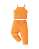Conjunto croptop y pantalón naranja