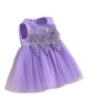 Vestido morado, elegante bordado