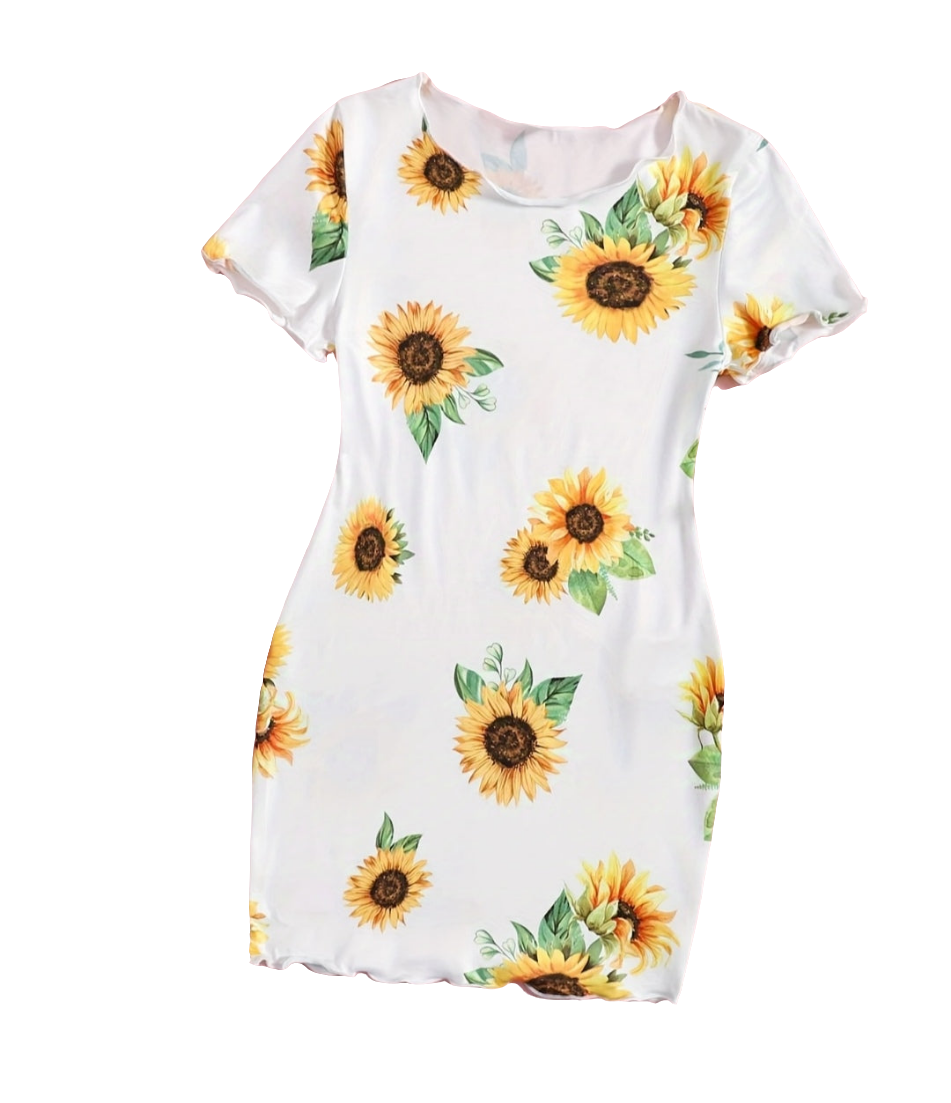 Vestido blanco girasoles